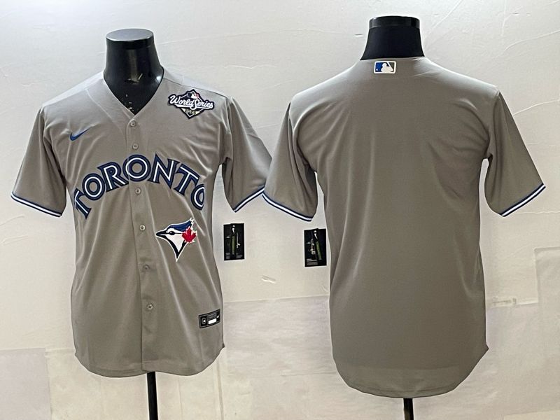 Men 2025 Nike Toronto Blue Jays Blank Grey Game MLB Jersey 011